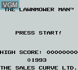 Title screen of the game Lawnmower Man, The on Nintendo Game Boy
