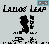 Title screen of the game Lazlos' Leap on Nintendo Game Boy