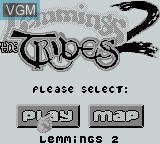 Title screen of the game Lemmings 2 - The Tribes on Nintendo Game Boy