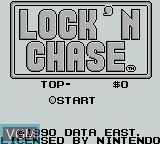 Title screen of the game Lock n' Chase on Nintendo Game Boy