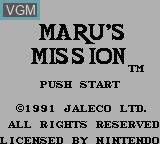 Title screen of the game Maru's Mission on Nintendo Game Boy