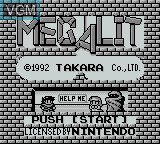 Title screen of the game Megalit on Nintendo Game Boy