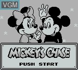 Title screen of the game Mickey's Dangerous Chase on Nintendo Game Boy