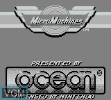 Title screen of the game Micro Machines on Nintendo Game Boy