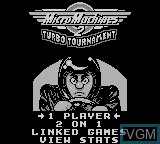 Title screen of the game Micro Machines 2 - Turbo Tournament on Nintendo Game Boy