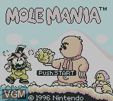 Title screen of the game Mole Mania on Nintendo Game Boy