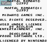 Title screen of the game Mortal Kombat I & II on Nintendo Game Boy