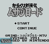 Title screen of the game Karakuri Kengou Den Musashi Lord on Nintendo Game Boy