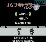 Title screen of the game Namco Gallery Vol. 1 on Nintendo Game Boy