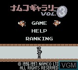 Title screen of the game Namco Gallery Vol. 3 on Nintendo Game Boy