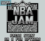 Title screen of the game NBA Jam on Nintendo Game Boy