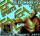 Title screen of the game NHL Hockey '95 on Nintendo Game Boy