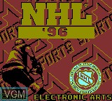 Title screen of the game NHL 96 on Nintendo Game Boy