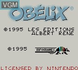 Title screen of the game Asterix & Obelix on Nintendo Game Boy