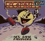 Title screen of the game Pac-in-Time on Nintendo Game Boy