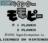 Title screen of the game Painter Momopie on Nintendo Game Boy
