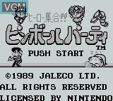 Title screen of the game Hero Shuugou!! Pinball Party on Nintendo Game Boy
