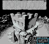 Title screen of the game Populous on Nintendo Game Boy