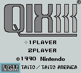 Title screen of the game Qix on Nintendo Game Boy
