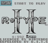 Title screen of the game R-Type II on Nintendo Game Boy