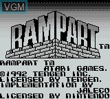 Title screen of the game Rampart on Nintendo Game Boy