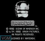Title screen of the game RoboCop on Nintendo Game Boy