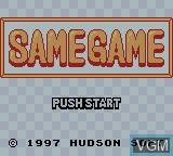 Title screen of the game Same Game on Nintendo Game Boy