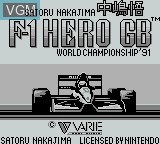 Title screen of the game Nakajima Satoru Kanshuu F-1 Hero GB - World Championship '91 on Nintendo Game Boy