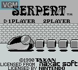 Title screen of the game Serpent on Nintendo Game Boy