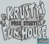 Title screen of the game Krusty's Fun House on Nintendo Game Boy