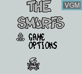 Title screen of the game Smurfs, The on Nintendo Game Boy