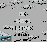 Title screen of the game Smurfs' Nightmare, The on Nintendo Game Boy