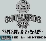 Title screen of the game Snow Brothers Jr. on Nintendo Game Boy