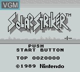 Title screen of the game Solar Striker on Nintendo Game Boy