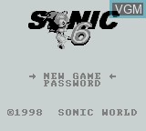 Title screen of the game Sonic 6 on Nintendo Game Boy