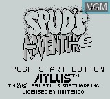 Title screen of the game Spud's Adventure on Nintendo Game Boy
