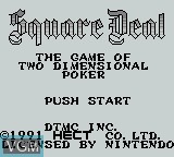 Title screen of the game Square Deal on Nintendo Game Boy