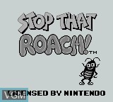Title screen of the game Stop That Roach! on Nintendo Game Boy