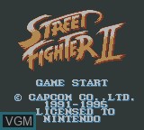 Title screen of the game Street Fighter II on Nintendo Game Boy