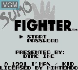 Title screen of the game Sumo Fighter on Nintendo Game Boy