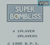 Title screen of the game Super Bombliss on Nintendo Game Boy