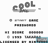 Title screen of the game Cool Ball on Nintendo Game Boy
