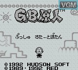 Title screen of the game GB Genjin on Nintendo Game Boy