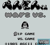 Title screen of the game Penguin-Kun Wars Vs. on Nintendo Game Boy