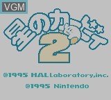 Title screen of the game Hoshi no Kirby 2 on Nintendo Game Boy