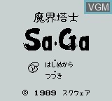 Title screen of the game Makai Toushi SaGa on Nintendo Game Boy