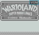 Title screen of the game Super Mario Land 3 - Wario Land on Nintendo Game Boy