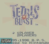Title screen of the game Tetris Blast on Nintendo Game Boy