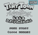 Title screen of the game Tiny Toon Adventures 3 - Doki Doki Sports Festival on Nintendo Game Boy