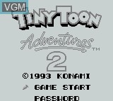 Title screen of the game Tiny Toon Adventures 2 - Buster Bunny no Kattobi Daibouken on Nintendo Game Boy